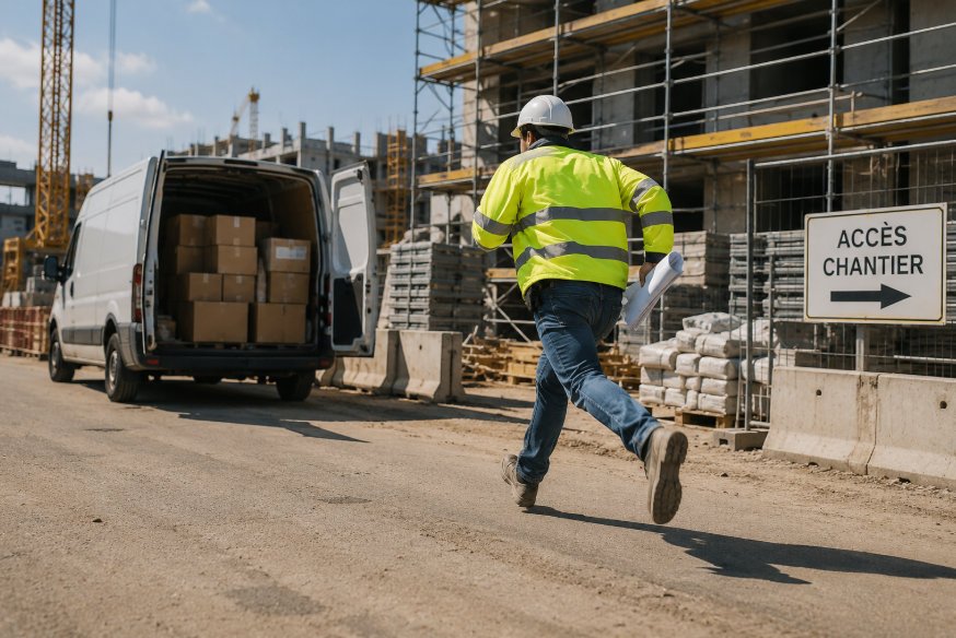 course aux colis, perte de temps sur les chantiers